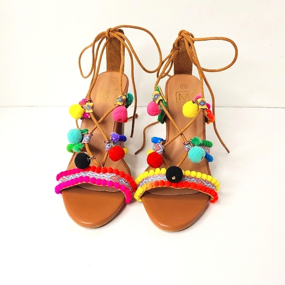 Makers Multi color sandals, heels 7.5 - Picture 3 of 10
